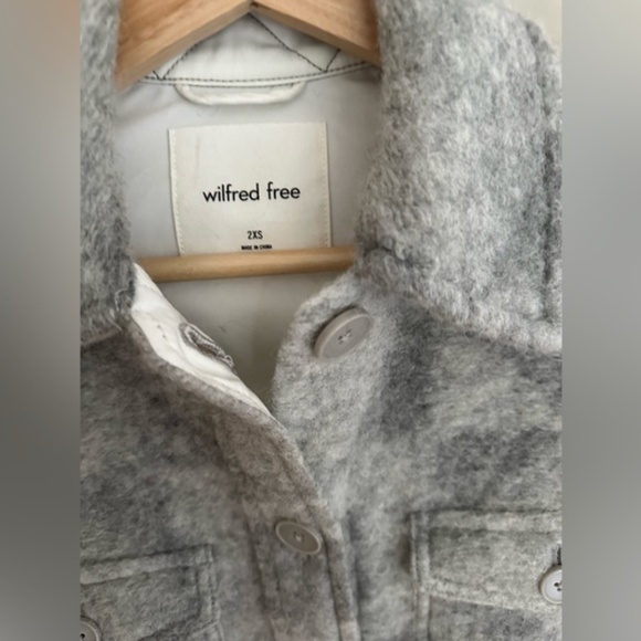 BNWT- Aritzia Wilfred Free Ganna Wool Jacket Diamond Print Grey (XXS) - Picture 5 of 12